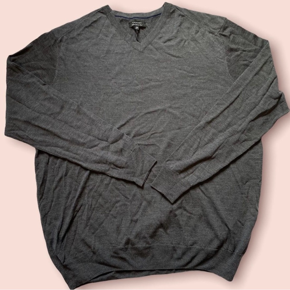 Tahari  Merino Wool V Neck